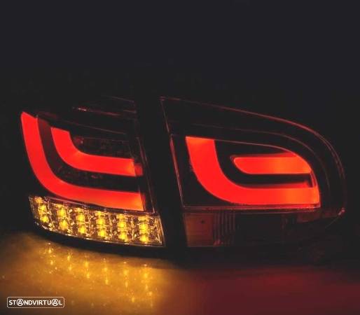 FAROLINS TRASEIROS LED LIGHTBAR PARA VOLKSWAGEN VW GOLF 6 MK VI 08-12 VERMELHO ESCURECIDO - 2