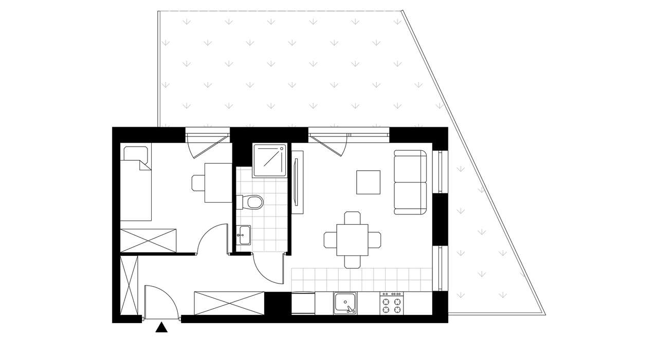2-pokojowe mieszkanie 33m2 + ogródek Bez Prowizji - Pełny obrazek: 3/8