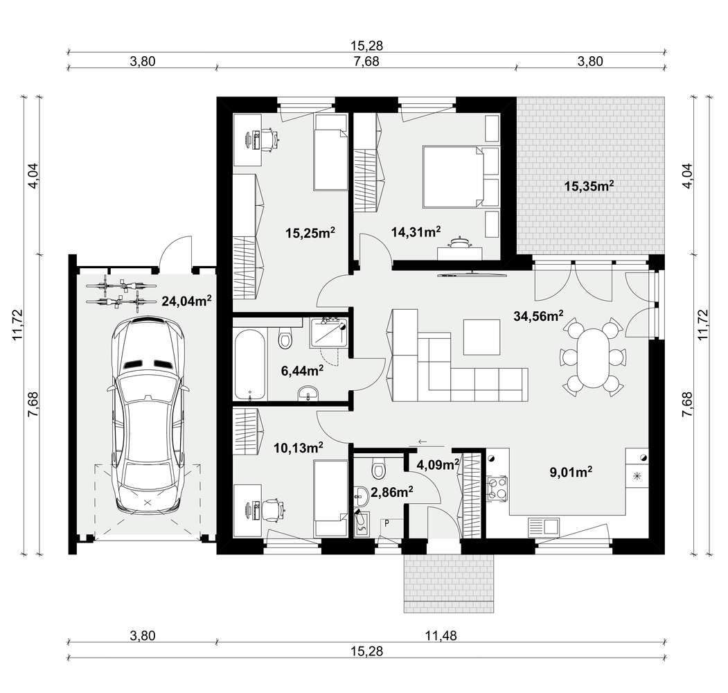 Dom Kuba H z garażem, Kozy, ul. Św. Walentego. - Pełny obrazek: 4/10