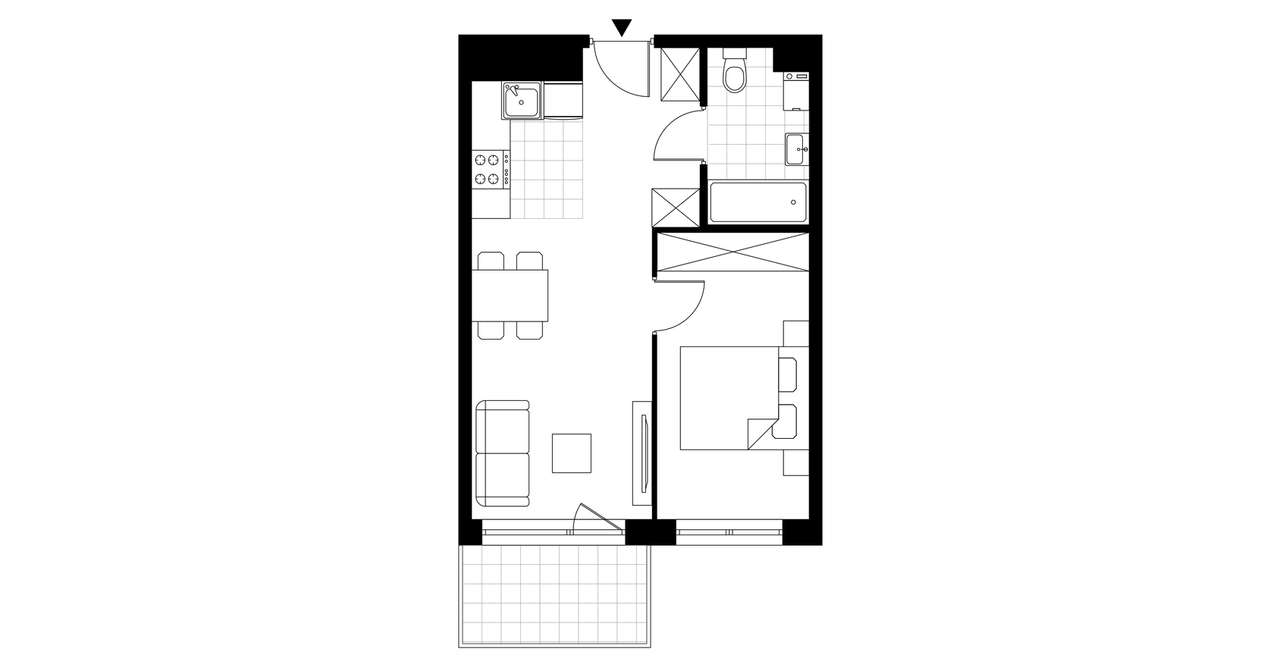 2-pokojowe mieszkanie 38m2 + balkon Bezpośrednio - Pełny obrazek: 3/8