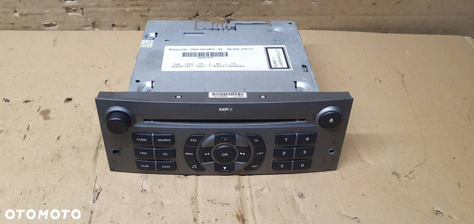 Radio radioodtwarzacz CD fabryczny Peugeot 407 9660647677 - 3