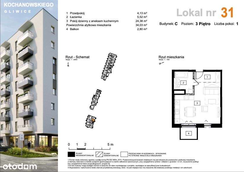 Osiedle Kochanowskiego | mieszkanie 1-pok. | C31 - Pełny obrazek: 2/7