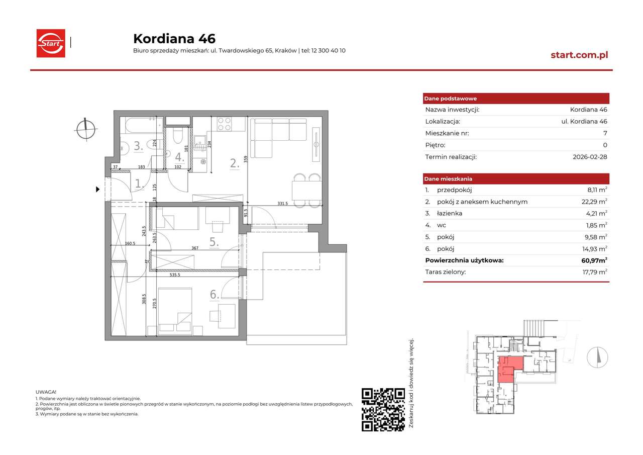 3-pokojowe mieszkanie 60m2 + taras Bezpośrednio - Pełny obrazek: 2/8