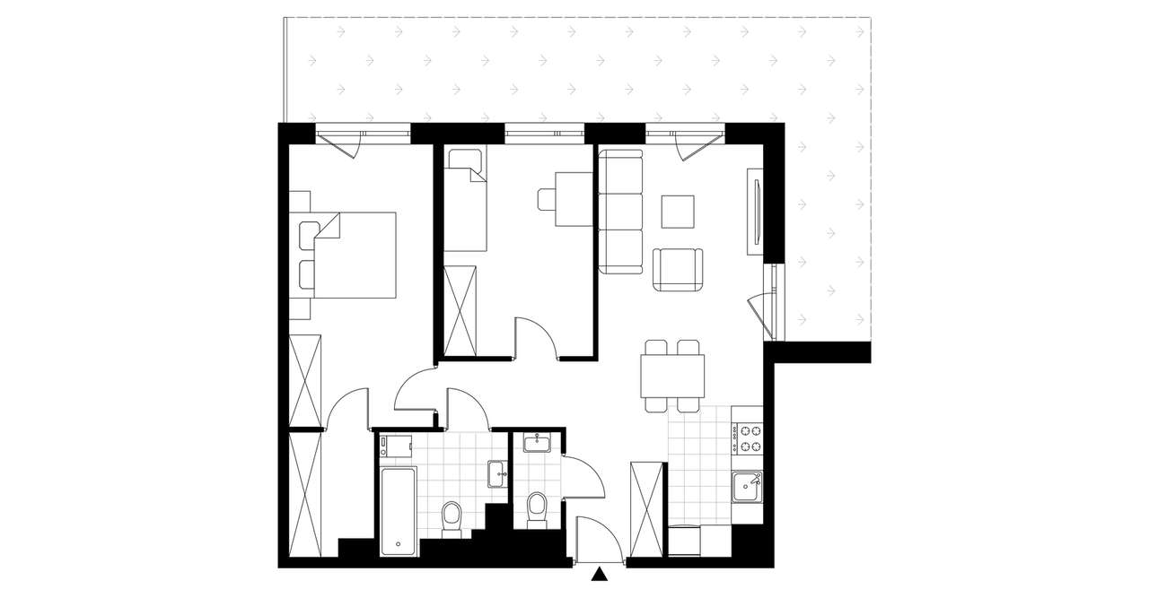 4-pokojowe mieszkanie 64m2 + ogródek Bez Prowizji - Pełny obrazek: 4/9