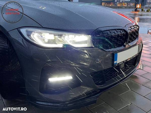 Prelungire Bara Fata Negru Lucios BMW Seria 3 G20 Sedan G21 Touring (2018-) M Spor- livrare gratuita - 9