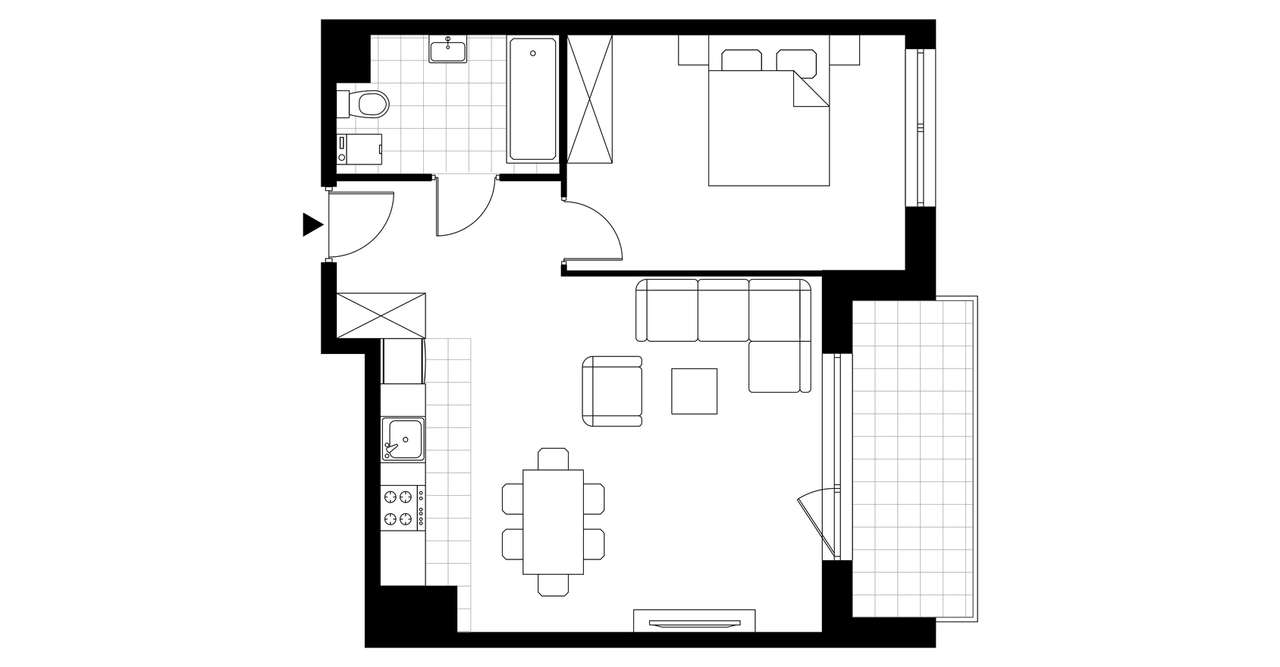 2-pokojowe mieszkanie 50m2 + balkon Bezpośrednio - Pełny obrazek: 3/8