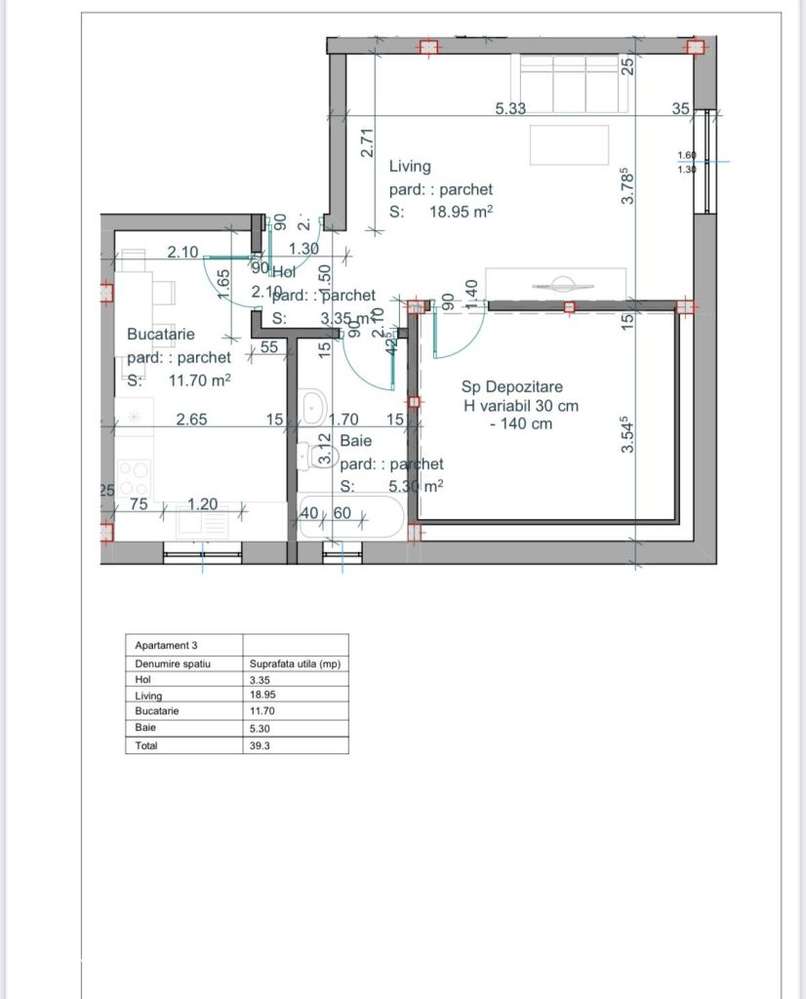 Ultimul STUDIO disponibil - 39mp utili zona Selimbar - Imagine principală: 2/6