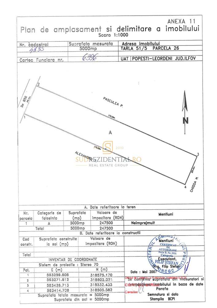 Teren 5000 mp, deschidere dubla - Popesti Leordeni, zona excelenta - Imagine principală: 4/14