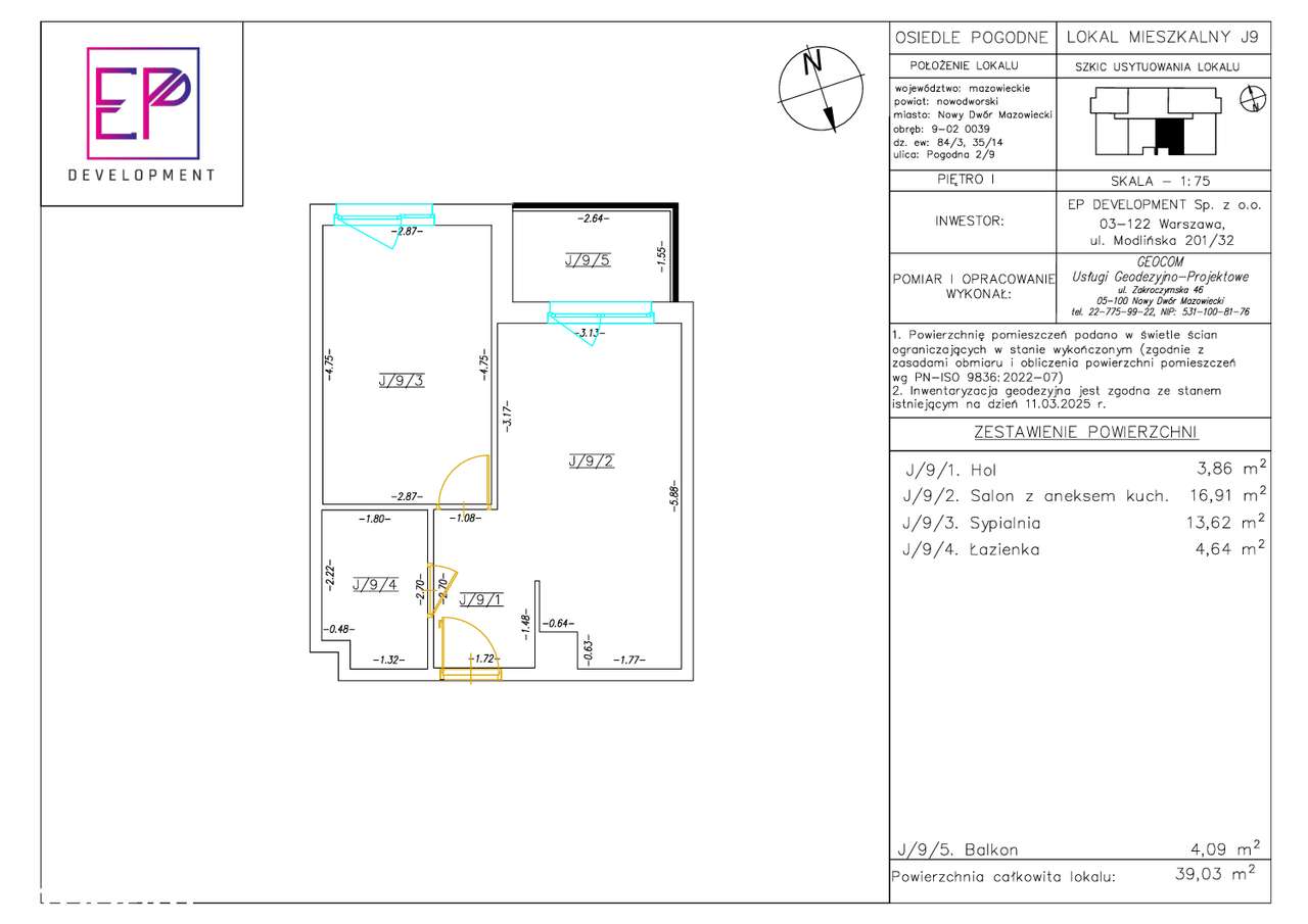 Nowoczesne 2-pokojowe mieszkanie z balkonem- J09-2