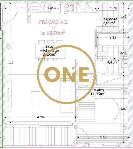 Apartamento T1 em Calendário-0