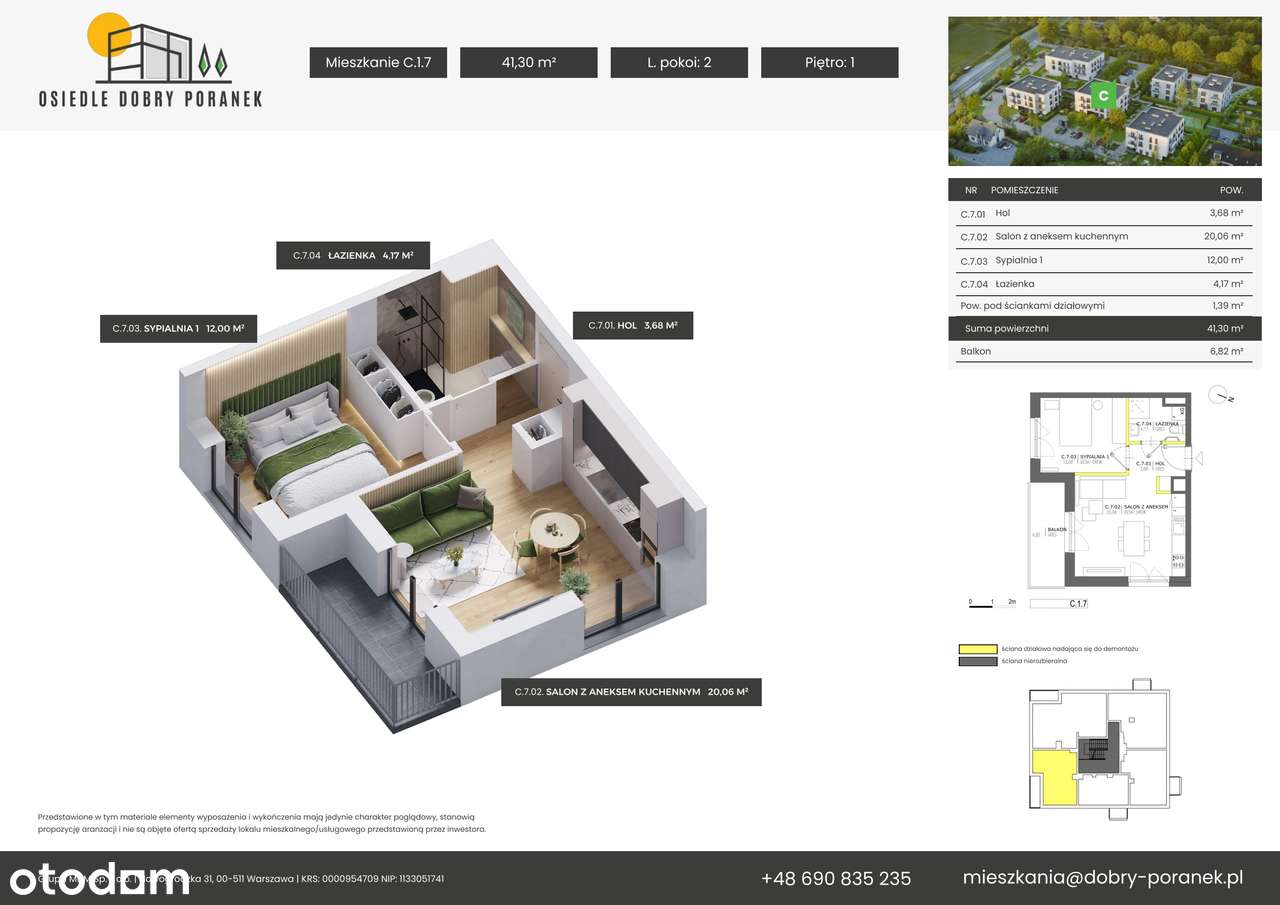 Dobry Poranek | mieszkanie 2-pok. | C.1.7 - Pełny obrazek: 2/16