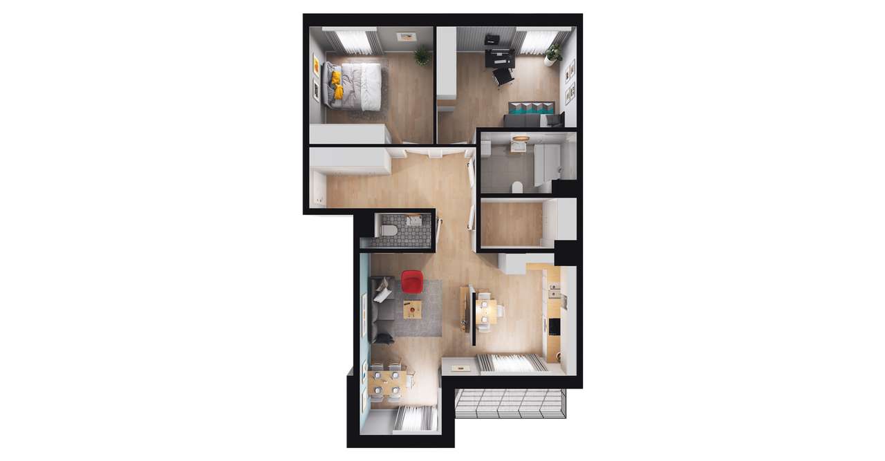 3-pokojowe mieszkanie 77m2 + loggia Bez Prowizji - Pełny obrazek: 2/8