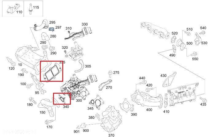 MERCEDES W204 W205 W166 W212 W218 R172 W639 W447 906 910 2.2 CDI kolektor ssacy + uszczelki komplet - 7