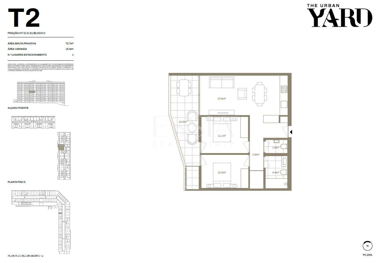 Apartamento T2 com Varanda no The Yard Urban nos Jardins da Arrábida-6