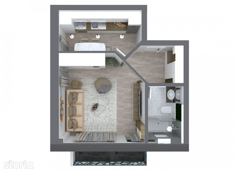 Apartament  1 camera Pacurari , 42 metri, etaj parter Cod:141436