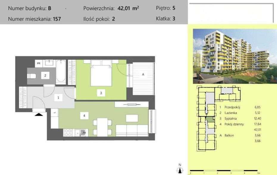 Gotowe 2 pokoje 42m² | Dworzysko Park | 0% Pcc i P - Widok 5