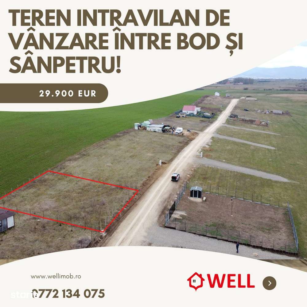 Teren intravilan de vânzare între Bod și Sânpetru! - Imagine principală: 1/7