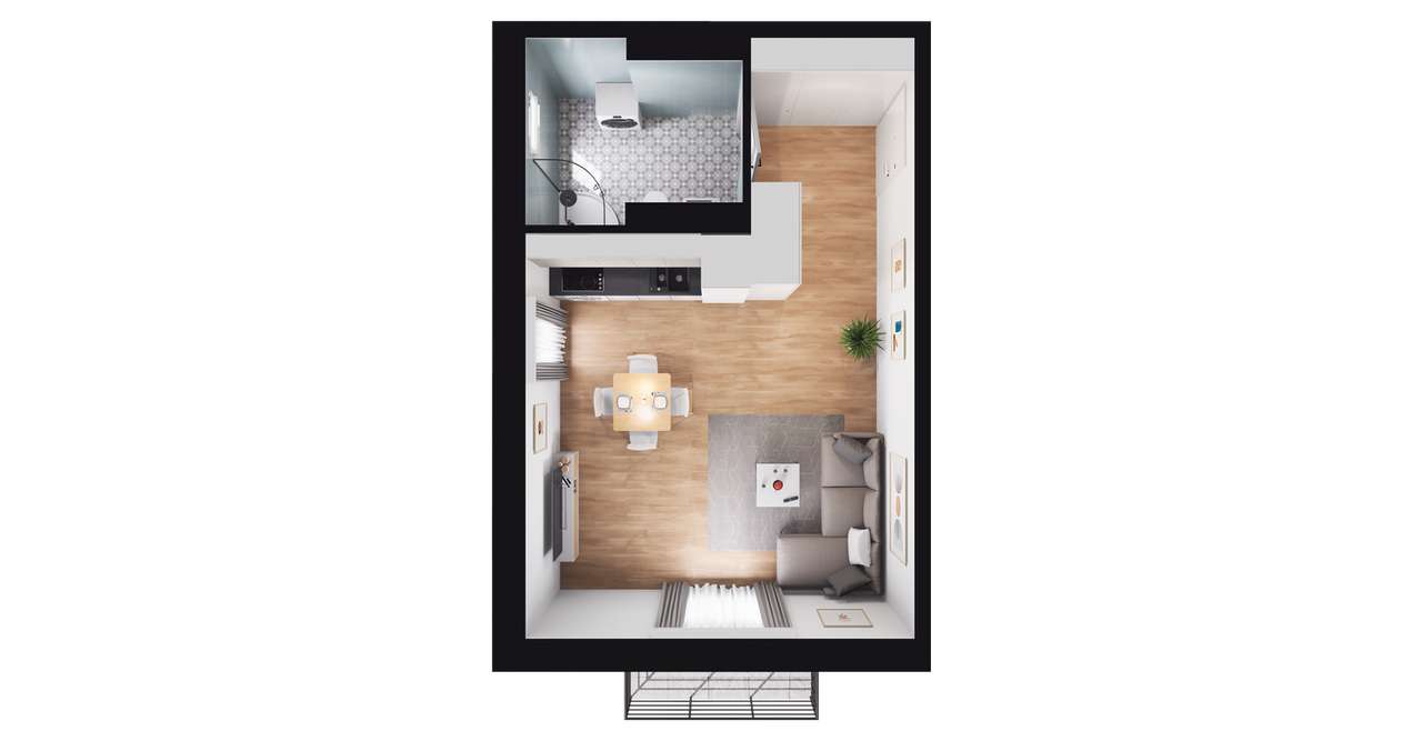 1-pokojowe mieszkanie 32m2 + balkon Bez Prowizji - Pełny obrazek: 2/8