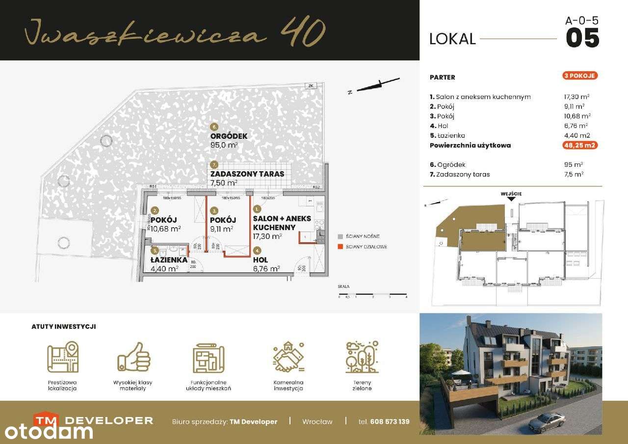 A-05  48,25 m2,projekt w cenie! ogród ,inst.pod klimat.+rolety elektr. - Pełny obrazek: 2/7