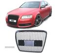 GRELHA FRONTAL PARA AUDI A6 C6 4F 08-11 LOOK RS PRETO BRILHANTE - 1