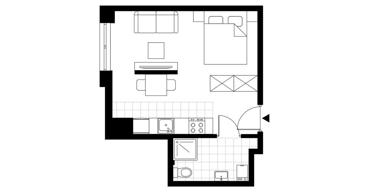 1-pokojowe mieszkanie 29m2 Bez Pośredników - Pełny obrazek: 3/8