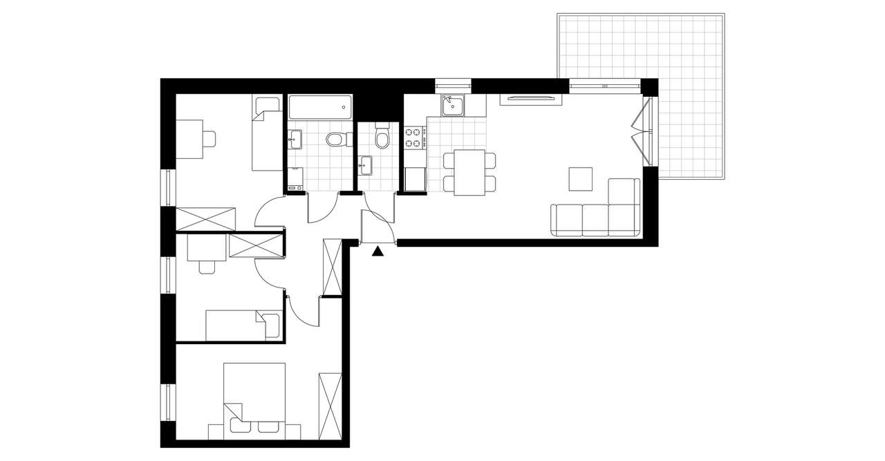 4-pokojowe mieszkanie 77m2 + balkon Bezpośrednio - Pełny obrazek: 3/8