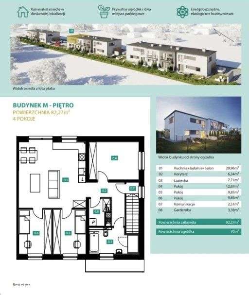 4 pokojowe mieszkanie z ogródkiem ul. Jaspisowa - Pełny obrazek: 3/3