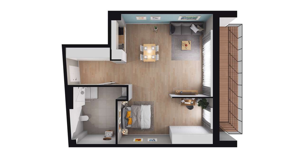 2-pokojowe mieszkanie 58m2 + ogródek Bez Prowizji - Pełny obrazek: 2/8