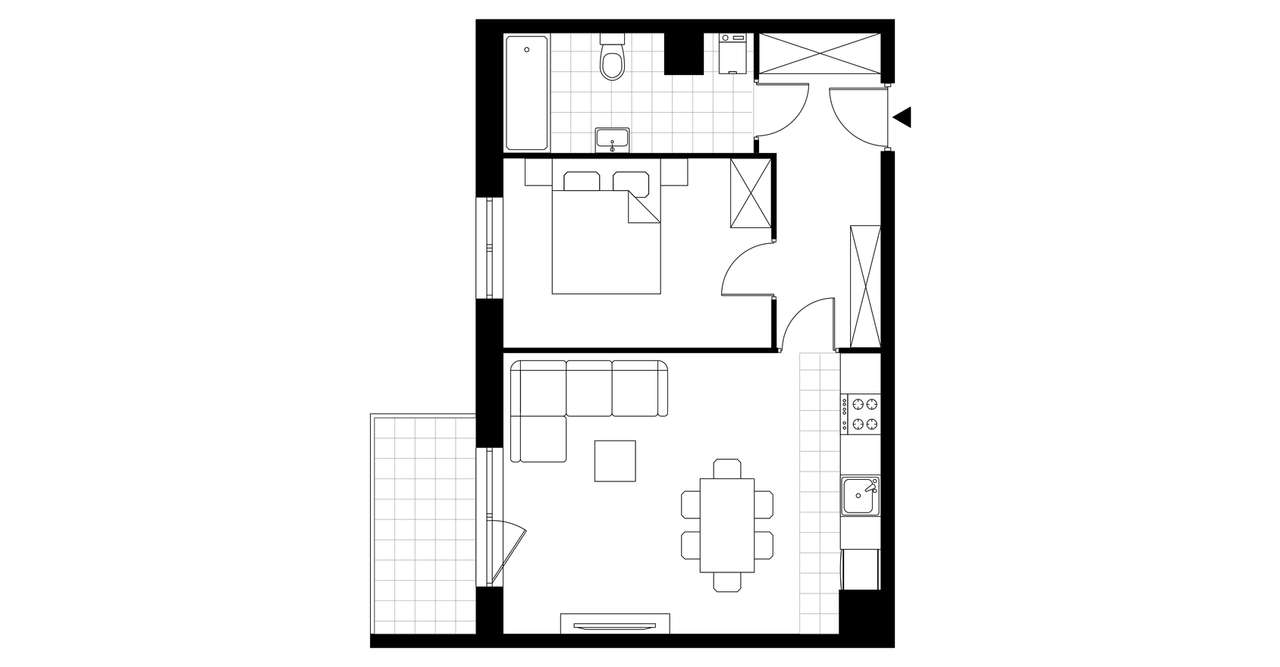 2-pokojowe mieszkanie 47m2 + balkon Bezpośrednio - Pełny obrazek: 3/8