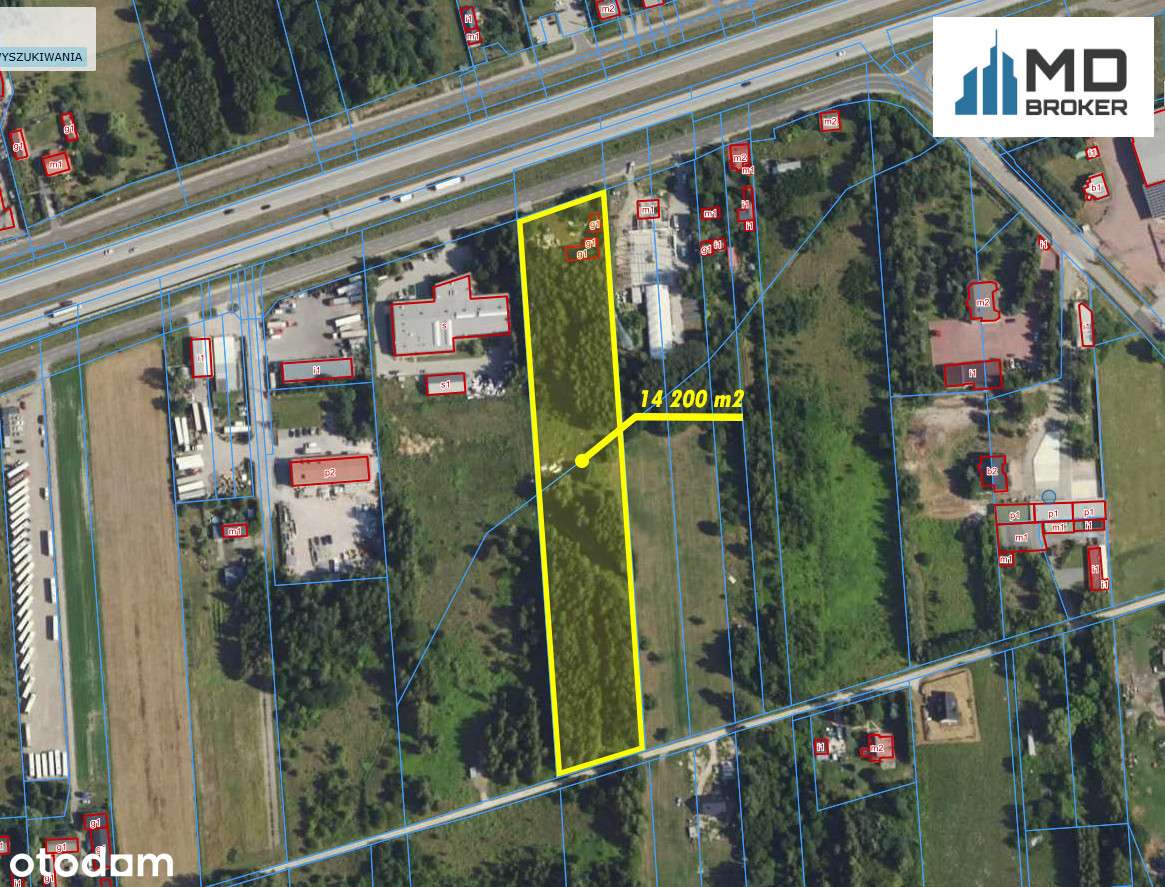 Teren produkcyjno-usługowy 1,42 ha przy S8 – Mpzp-1