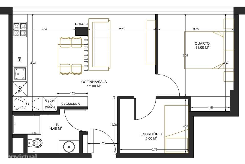 Apartamento T1+1 | Garagem | Elevador | Remodelado | São Cosme-12