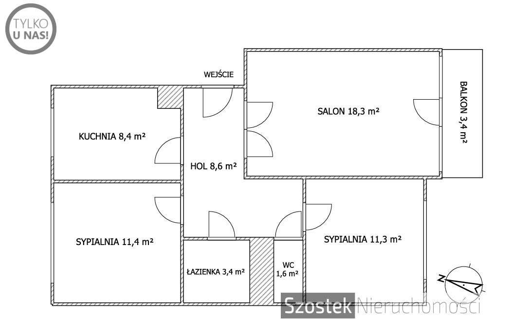 Kameralne i ciche mieszkanie 3 pokojowe / balkon / okolice ul. Okólnej-6