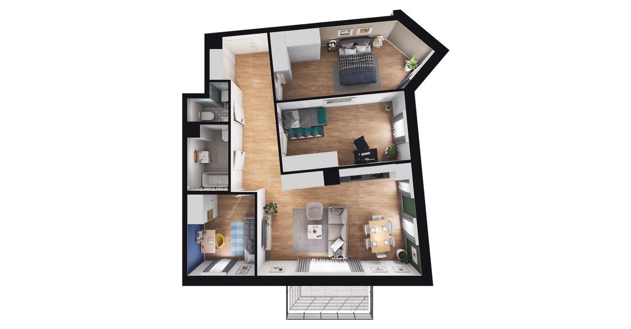 4-pokojowe mieszkanie 80 m² Bezpośrednio – pohled 3