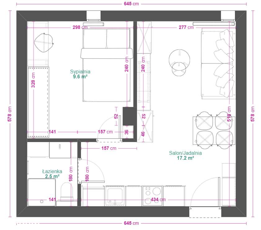 2 pokoje po remoncie, lokal użytkowy z Kw, Ułanów-16