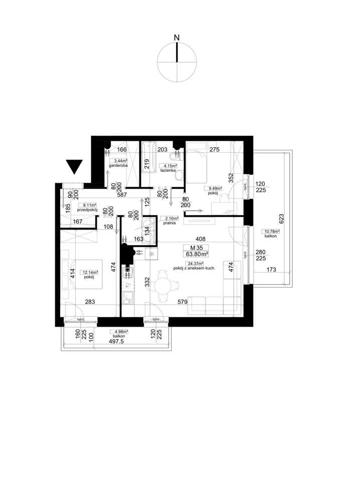 Kalaminta | mieszkanie 3-pok. | 35_ 3 - Pełny obrazek: 2/7