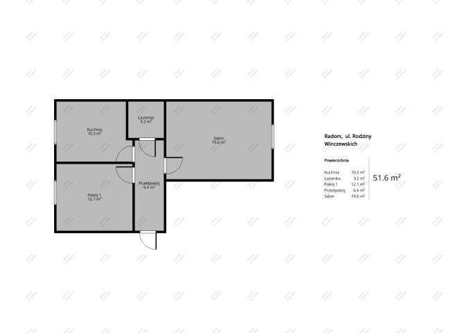 Mieszkanie, 51,67 m², Radom-1