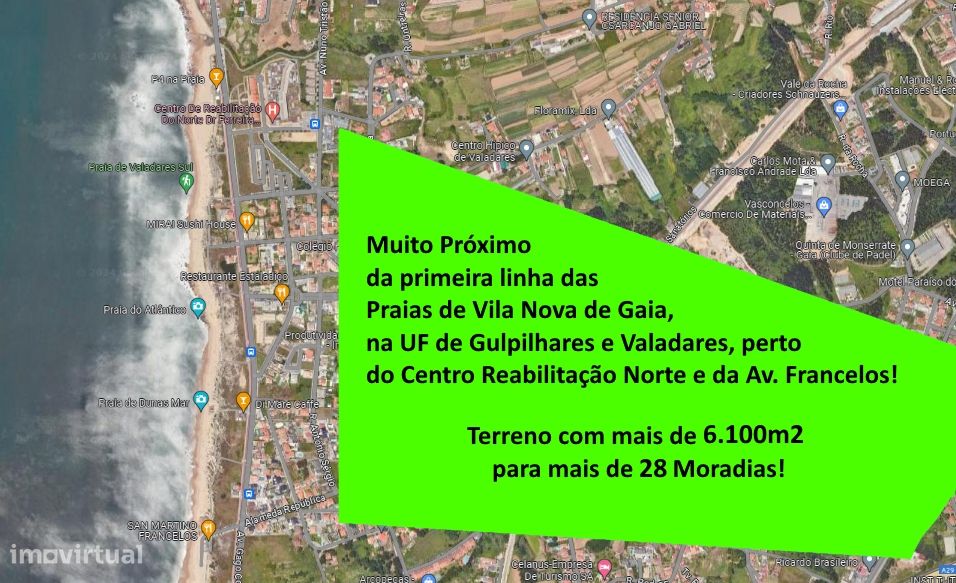 CPM20285 Terreno p/ + 28 Moradias próximo Praias Gaia  com + 6.100m2 Á