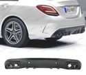 DIFUSOR TRASEIRO PARA MERCEDES CLASE C W205 SEDAN 14-20 AMG PDC + PONTEIRAS ESCAPE PRETO - 1