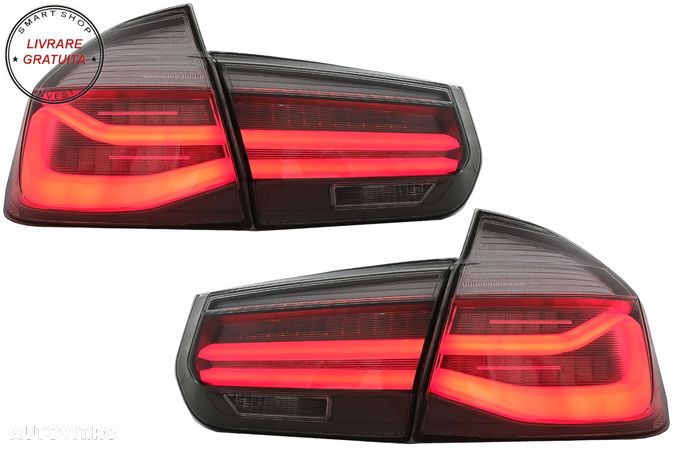 Stopuri LED M Look Black Line BMW Seria 3 F30 (2011-2019) LCI Design cu Semnal Din- livrare gratuita - 1