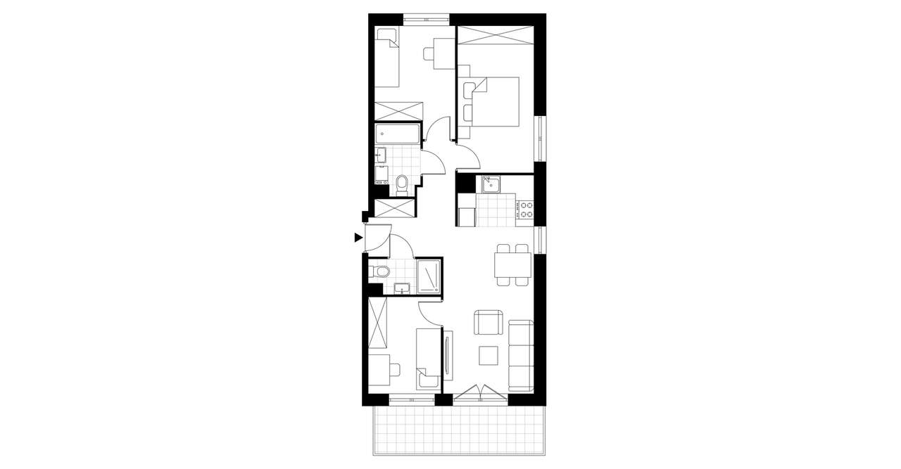 4-pokojowe mieszkanie 61m2 + balkon - Pełny obrazek: 3/7