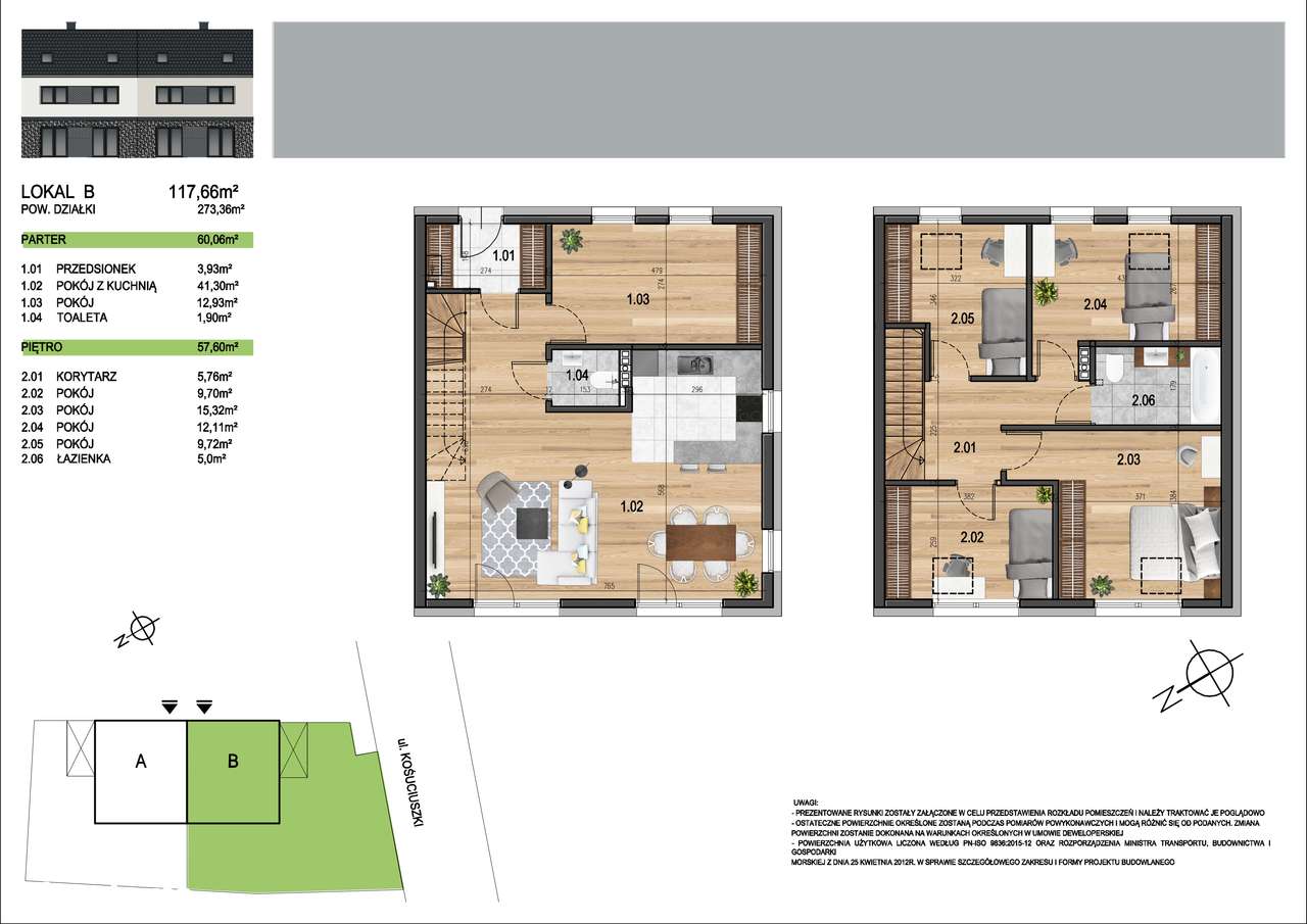 Bliźniak z dużym ogrodem w Iwinach - Pełny obrazek: 2/8