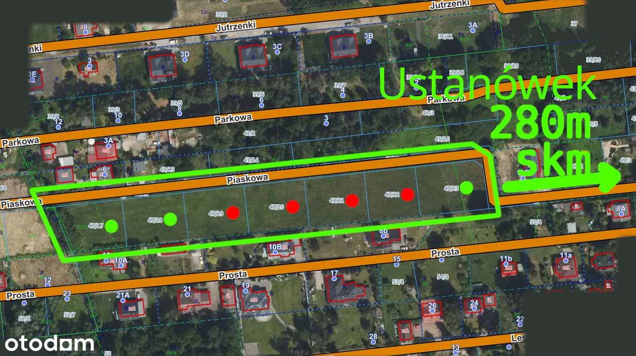 3 działki budowlane Jeziórko-Ustanówek Piaskowa 1114m2 - Pełny obrazek: 1/15