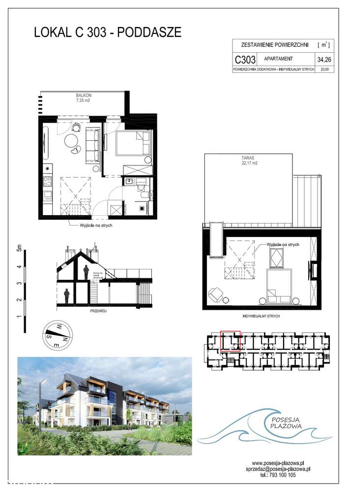 Posesja Plażowa | apartament 2-pok. | C303 - Pełny obrazek: 2/8