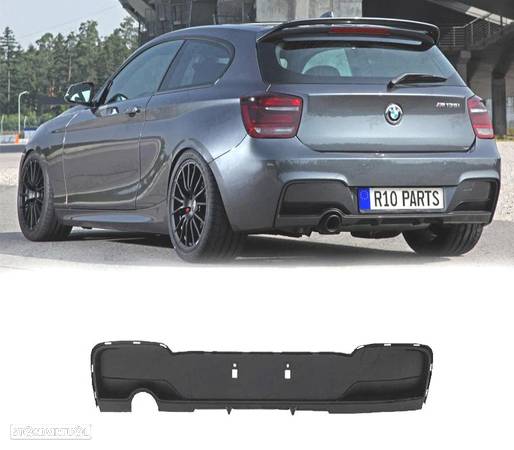 DIFUSOR TRASEIRO PARA BMW SERIE 1 F20 F21 PACK M PERFORMANCE PRETO - 1