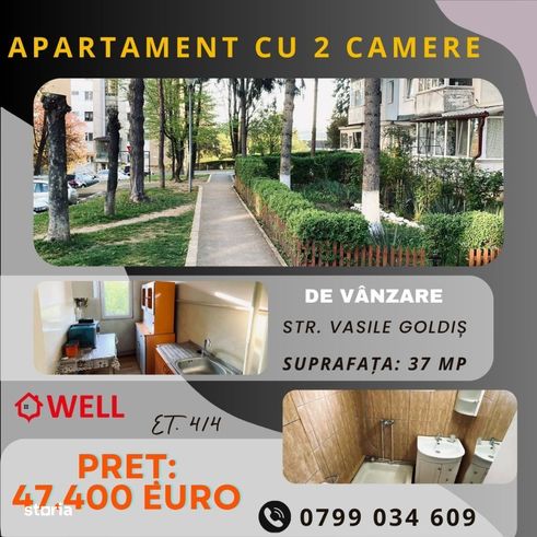 De vânzare apartament cu 2 camere în Sfântu Gheorghe, pe strada Vasile