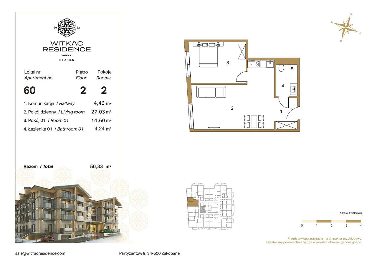 Witkac Residence | mieszkanie 2-pok. | 60 - Pełny obrazek: 2/7