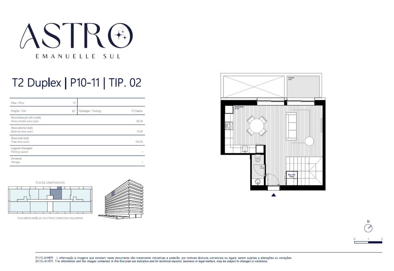 Apartamento T2 duplex em Leça da Palmeira-11
