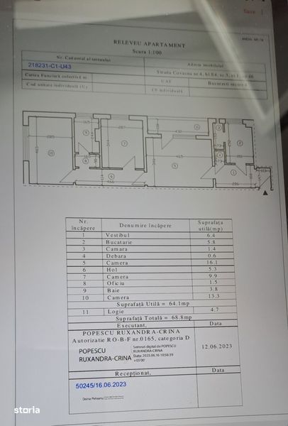 Vand apartament 3 camere in Berceni