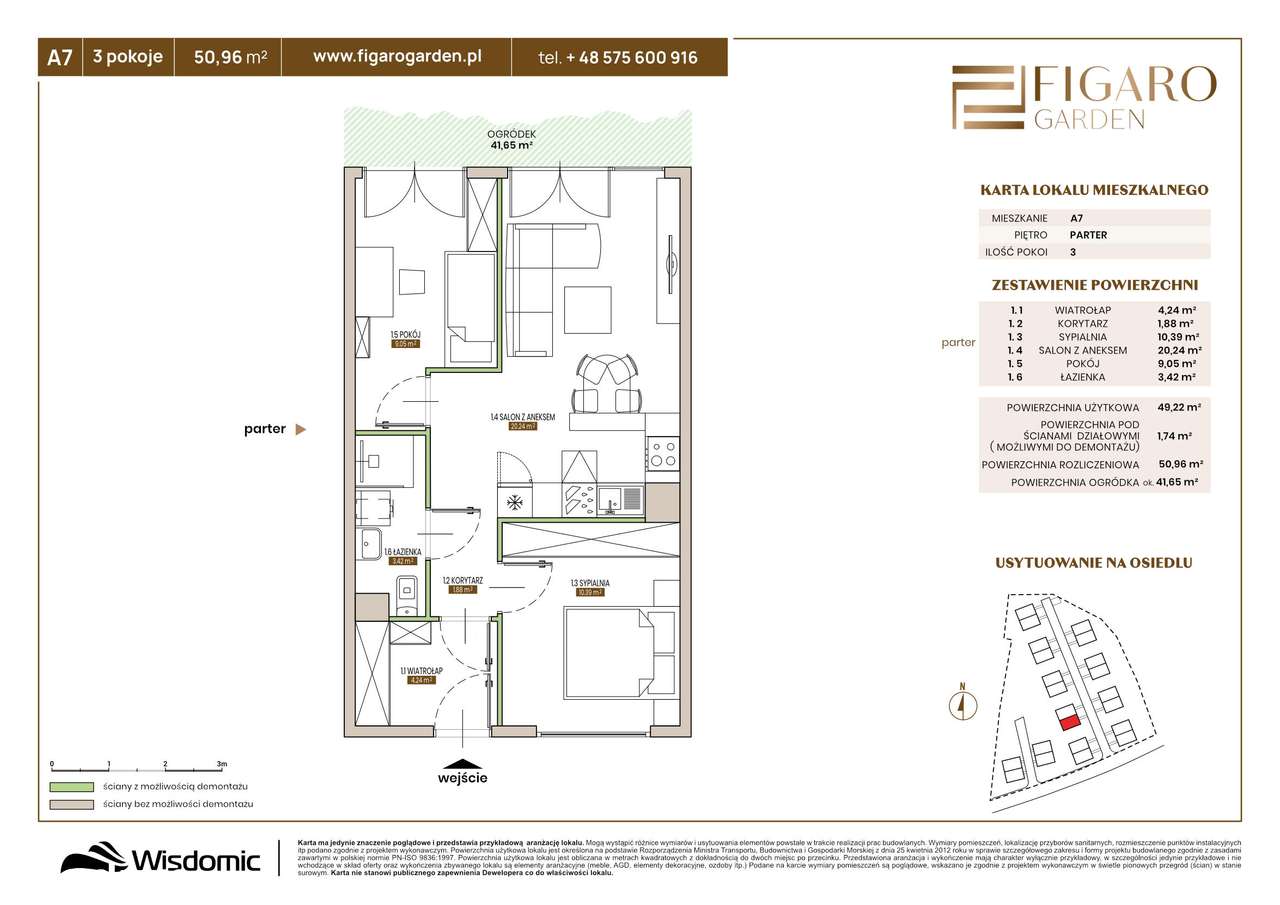 Mieszkanie 49,2m2|3 pokoje|Przylasek Rusiecki|ogród-1