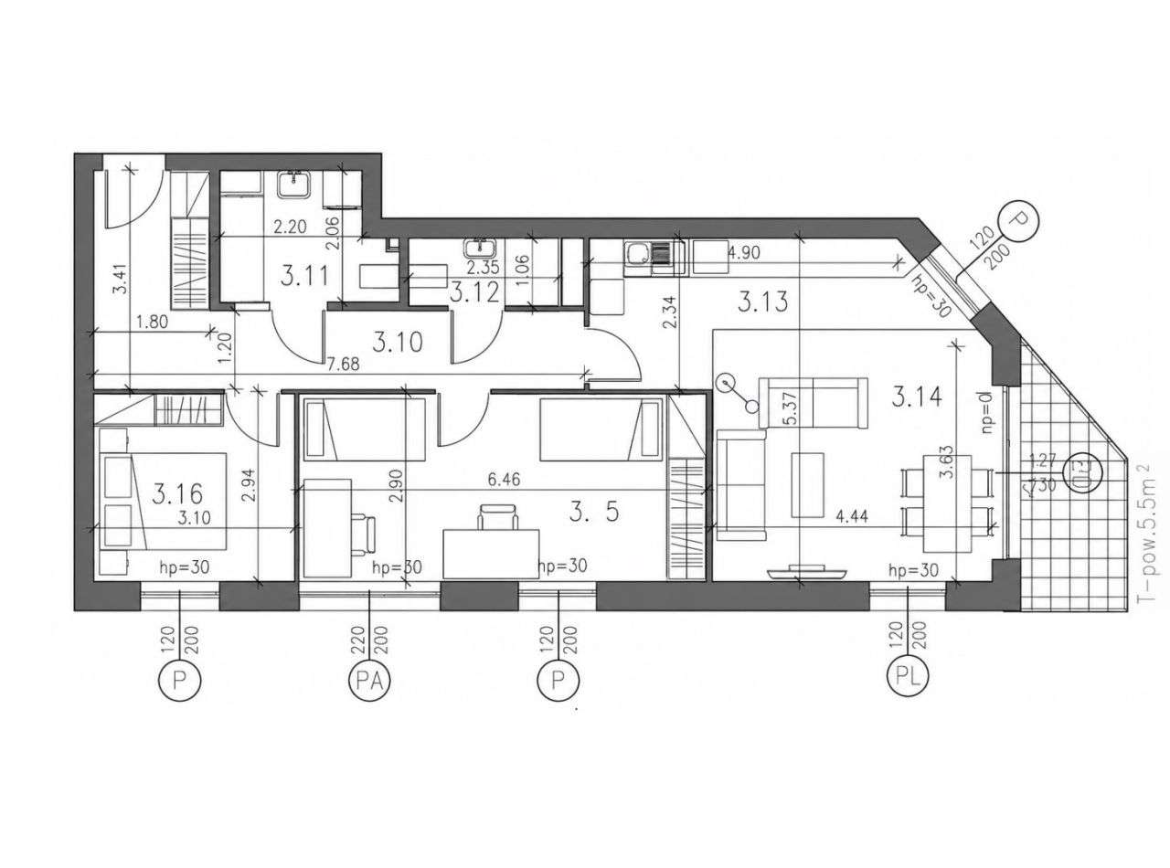 Czerwiec'26 3-/4pok 75m² Balkon 5,5m² -400zł/m2 0% - Ansicht 2